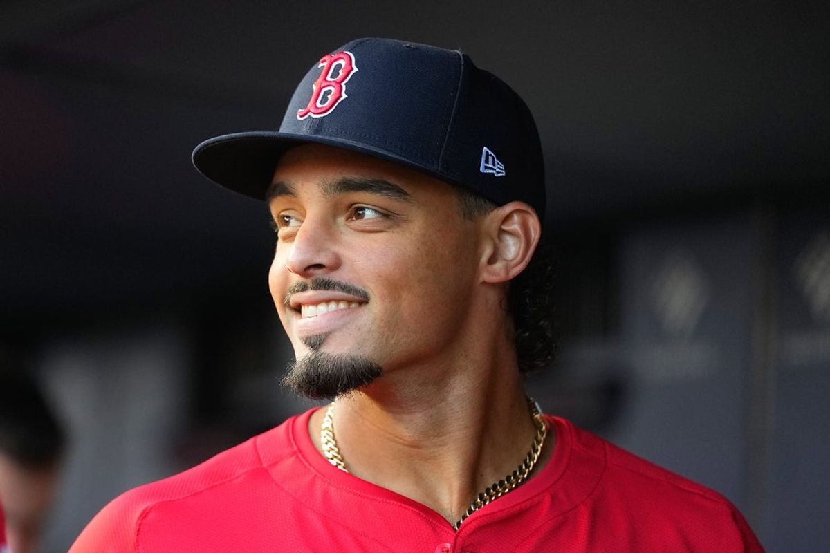 Aug 22, 2025; Bronx, New York, USA; Boston Red Sox pitcher Jordan Hicks (46) prior to the game against the New York Yankees at Yankee Stadium. Mandatory Credit: Gregory Fisher-Imagn Images