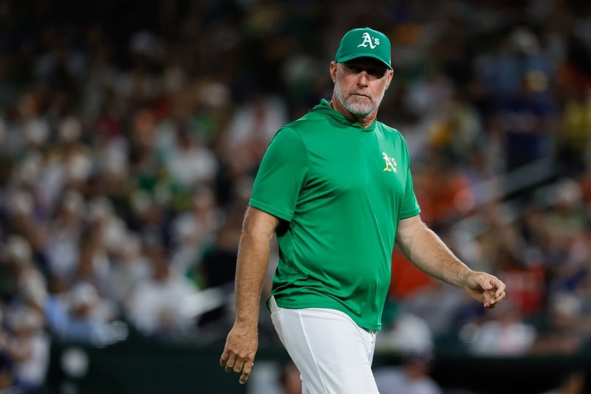 Aug 26, 2025; West Sacramento, California, USA; Athletics manager Mark Kotsay (7) walks back to the dugout during the fifth inning against the Detroit Tigers at Sutter Health Park. Mandatory Credit: Sergio Estrada-Imagn Images