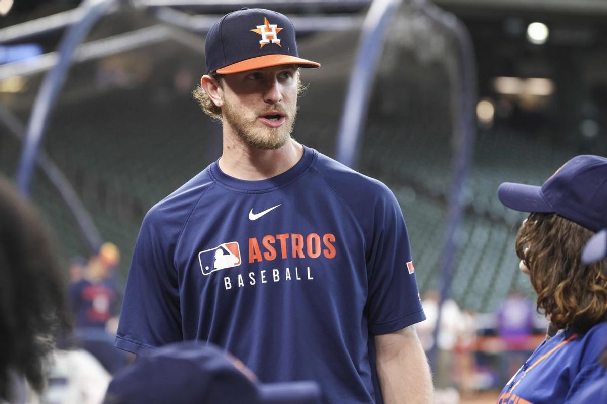 Aug 27, 2025; Houston, Texas, USA; Houston Astros relief pitcher Josh Hader talks with fans before the game against the Colorado Rockies at Daikin Park. Mandatory Credit: Troy Taormina-Imagn Images