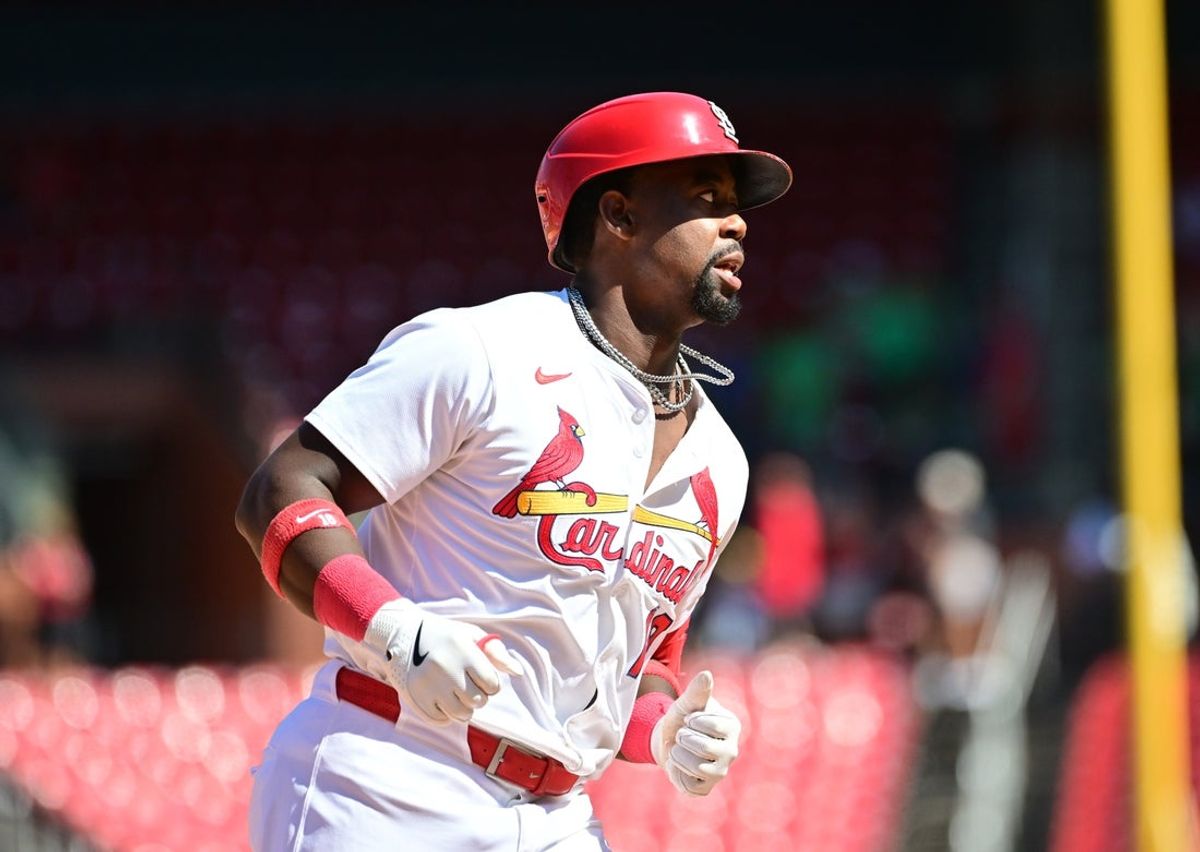 Aug 28, 2025; St. Louis, Missouri, USA; St. Louis Cardinals right fielder Jordan Walker (18) rounds the bases after hitting a two-run home run in the seventh inning against the Pittsburgh Pirates at Busch Stadium. Mandatory Credit: Tim Vizer-Imagn Images