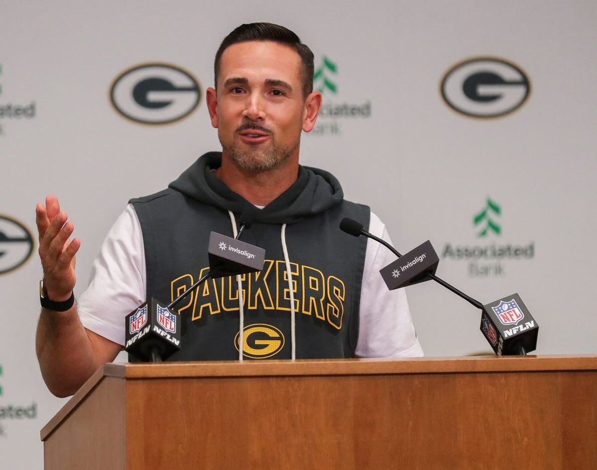 Green Bay Packers head coach Matt LaFleur speaks during a press conference. 
Tork Mason/USA TODAY NETWORK-Wisconsin