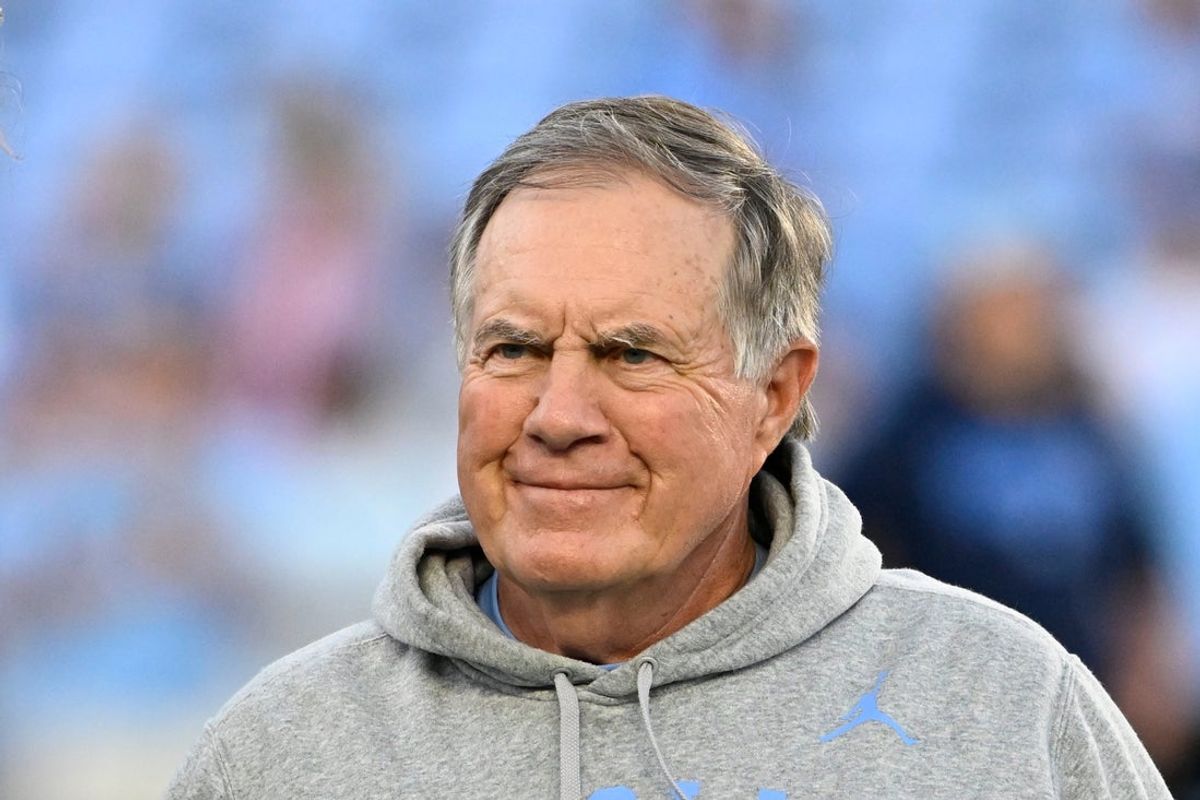 Sep 1, 2025; Chapel Hill, North Carolina, USA;  North Carolina Tar Heels head coach Bill Belichick on the field before the game at Kenan Stadium. Mandatory Credit: Bob Donnan-Imagn Images