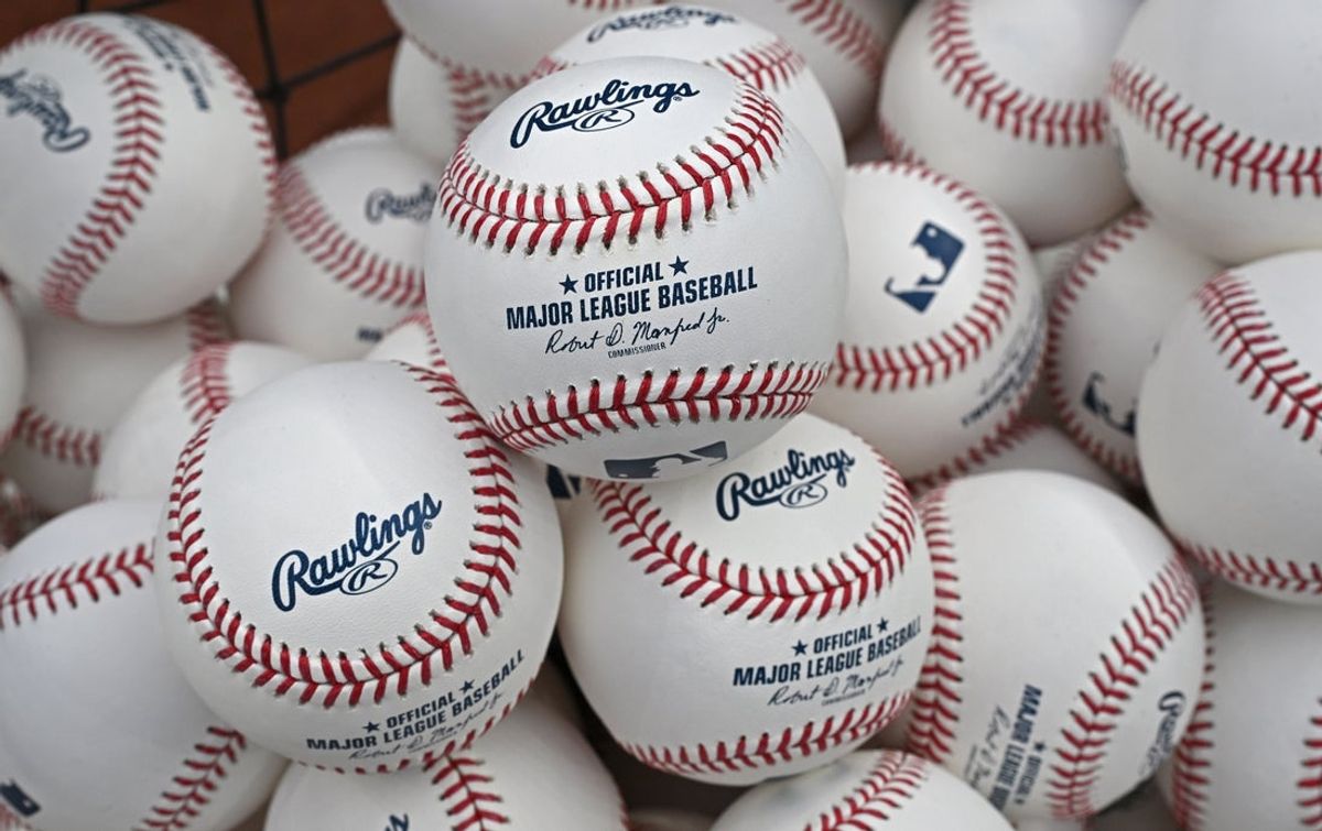 Sep 5, 2025; Kansas City, Missouri, USA;  A general view of baseballs before a game between the Kansas City Royals and Minnesota Twins at Kauffman Stadium. Mandatory Credit: Peter Aiken-Imagn Images