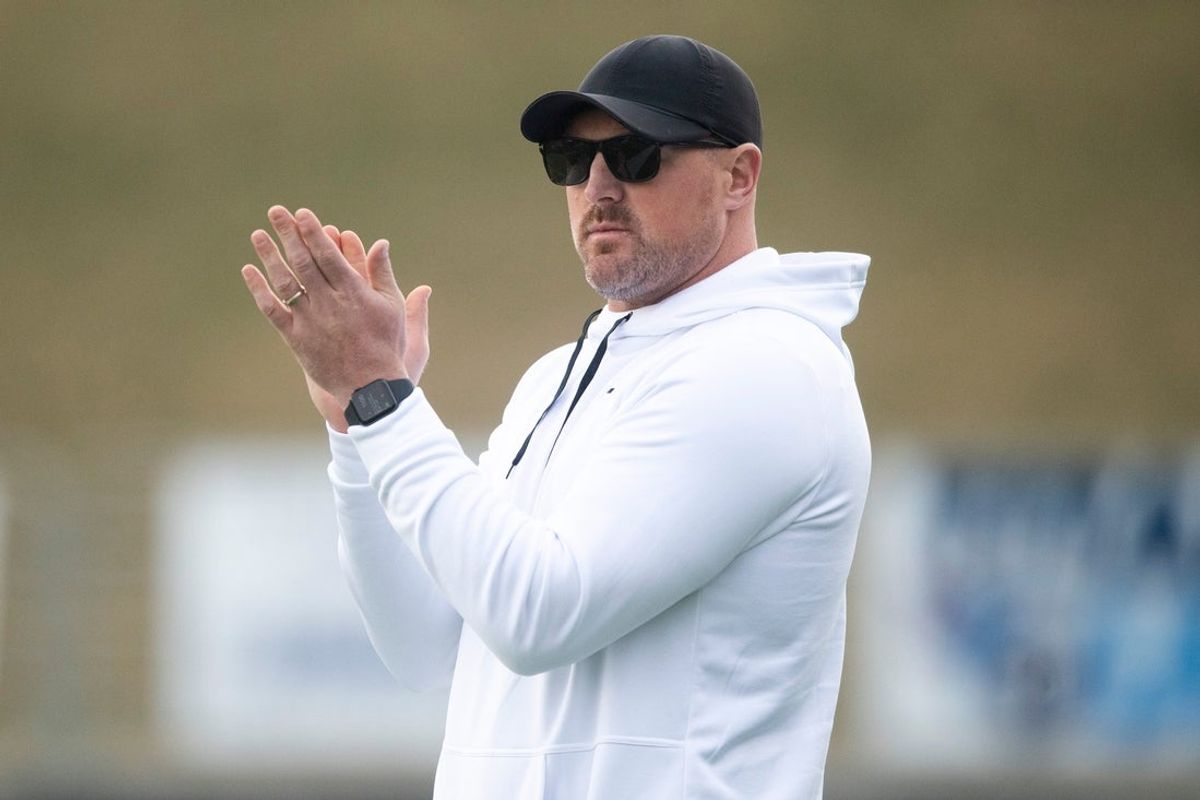 Jason Witten watches from the sidelines during the TSSAA Class 4A BlueCross Bowl football game between Tullahoma and Elizabethton held at Finley Stadium in Chattanooga, Tenn., on Saturday, Dec. 4, 2021.