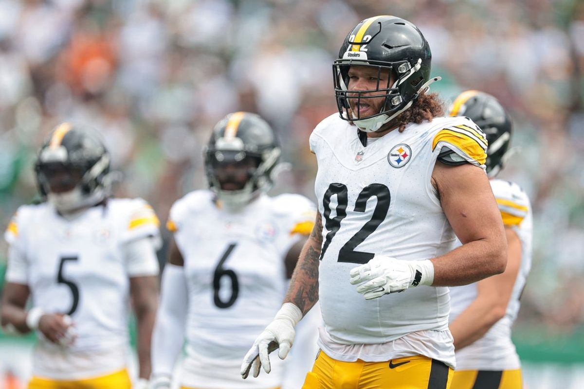 Sep 7, 2025; East Rutherford, New Jersey, USA; Pittsburgh Steelers defensive tackle Isaiahh Loudermilk (92) in action during the game against the New York Jets at MetLife Stadium. Mandatory Credit: Vincent Carchietta-Imagn Images