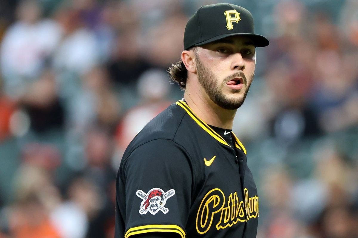 Sep 10, 2025; Baltimore, Maryland, USA; Pittsburgh Pirates pitcher Paul Skenes (30) looks on during the first inning against Baltimore Orioles at Oriole Park at Camden Yards. Mandatory Credit: Daniel Kucin Jr.-Imagn Images