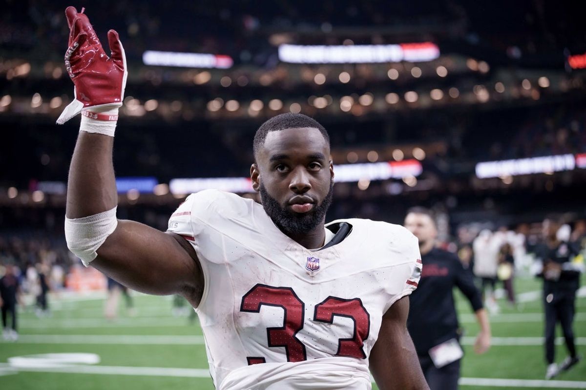 Sep 7, 2025; New Orleans, Louisiana, USA;  Arizona Cardinals running back Trey Benson (33) at Caesars Superdome. Mandatory Credit: Matthew Hinton-Imagn Images