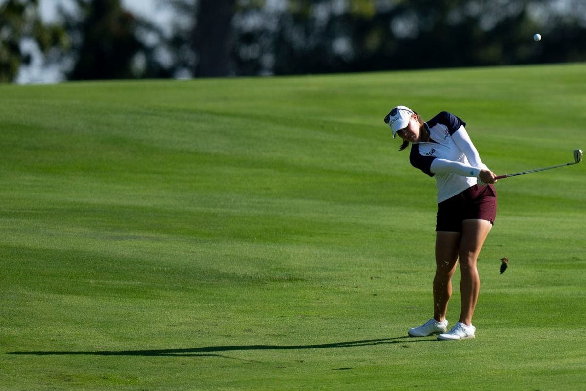 Jennifer Kupcho, of the United States, hits an approach shot on hole two during the Queen City Classic Third Rounds on Sept. 13, 2025, at TPC River's Bend in Maineville, Ohio.