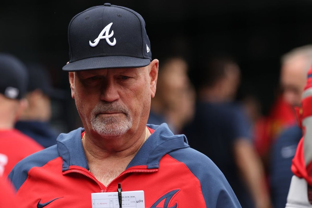 Sep 16, 2025; Washington, District of Columbia, USA;Atlanta Braves manager Brian Snitker stands in the Braves' dugout prior to the game against the Washington Nationals at Nationals Park. Mandatory Credit: Geoff Burke-Imagn Images
