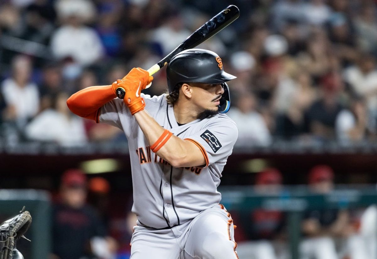 Sep 16, 2025; Phoenix, Arizona, USA; San Francisco Giants shortstop Willy Adames against the Arizona Diamondbacks at Chase Field. Mandatory Credit: Mark J. Rebilas-Imagn Images