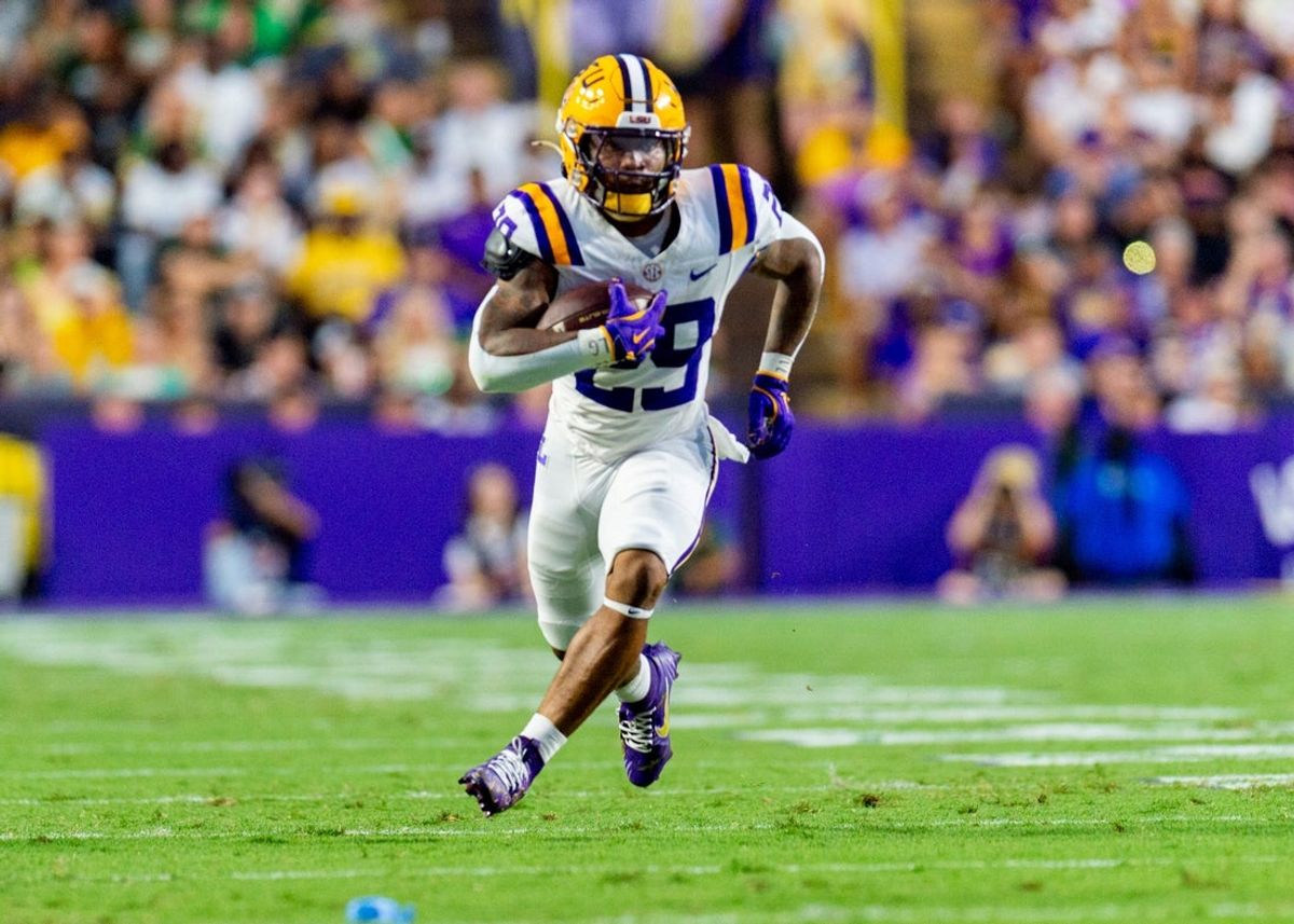 Caden Durham 29, LSU Tigers take on the Southeastern Louisiana. Sept 20, 2025; Baton Rouge, Louisiana, USA; at Tiger Stadium.