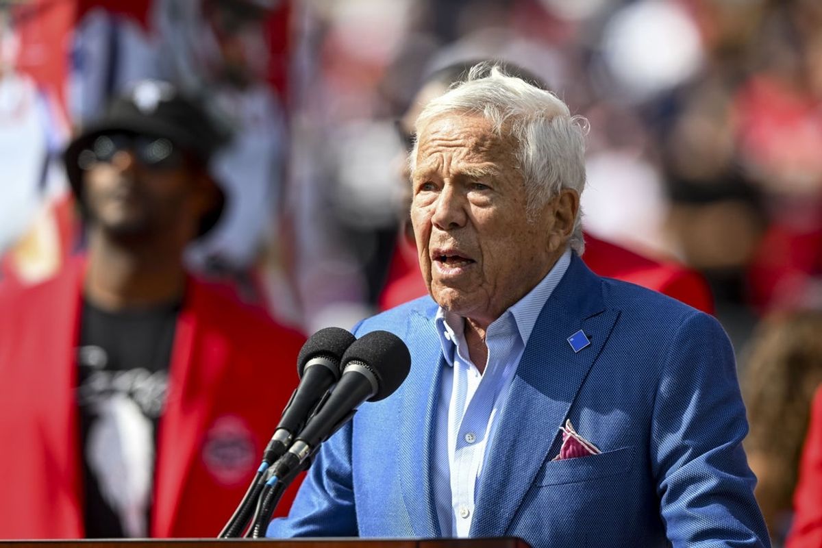 Sep 21, 2025; Foxborough, Massachusetts, USA; CEO of the New England Patriots Robert Kraft during halftime at Gillette Stadium. Mandatory Credit: Brian Fluharty-Imagn Images