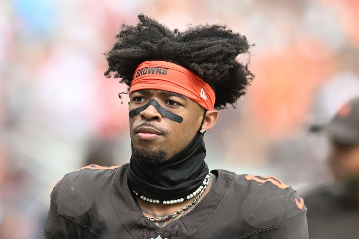 Sep 21, 2025; Cleveland, Ohio, USA;  Cleveland Browns cornerback Greg Newsome II (0) at Huntington Bank Field. Mandatory Credit: Ken Blaze-Imagn Images