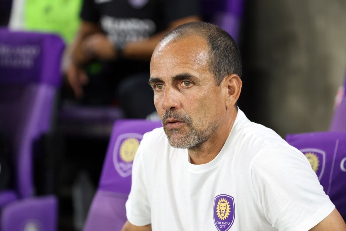 Oct 4, 2025; Orlando, Florida, USA; Orlando City SC head coach Oscar Pareja prior to the game against the Columbus Crew at Inter&Co Stadium. Mandatory Credit: Kim Klement Neitzel-Imagn Images
