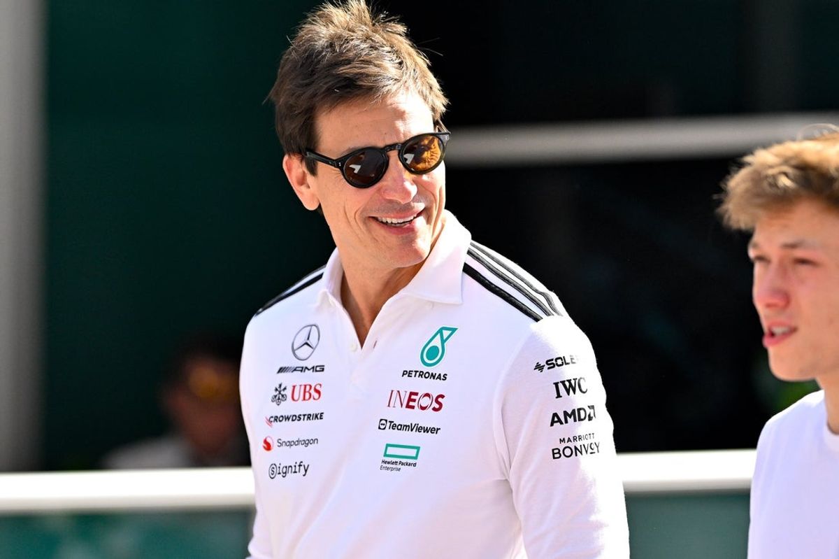Oct 17, 2025; Austin, TX, USA; Mercedes team principal Toto Wolff arrives at the track before practice for the US Grand Prix at Circuit of The Americas Austin. Mandatory Credit: Jerome Miron-Imagn Images