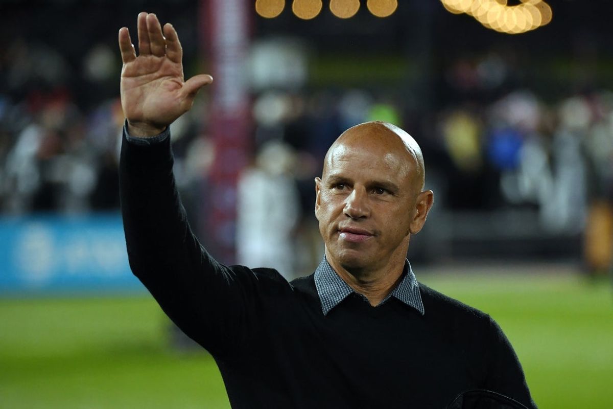 Oct 18, 2025; Commerce City, Colorado, USA; Colorado Rapids manager Chris Armas before the match against Los Angeles FC at Dick's Sporting Goods Park. Mandatory Credit: Christopher Hanewinckel-Imagn Images