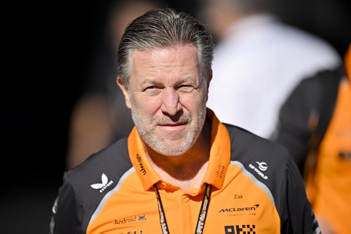 Oct 19, 2025; Austin, TX, USA; McLaren Racing CEO Zak Brown arrives at the track before the start of the 2025 US Grand Prix at Circuit of The Americas Austin. Mandatory Credit: Jerome Miron-Imagn Images