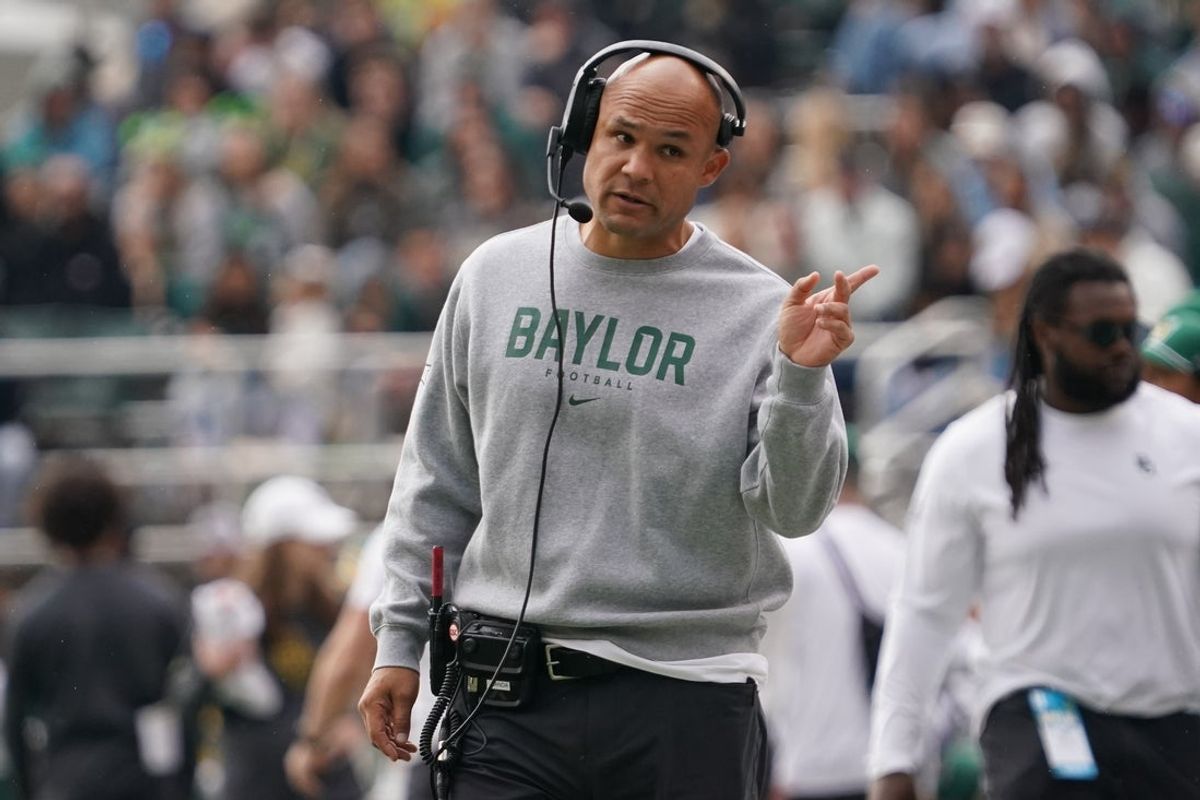 Nov 1, 2025; Waco, Texas, USA; Baylor Bears head coach Dave Aranda on the sidelines against the UCF Knights during the first half at McLane Stadium. Mandatory Credit: Raymond Carlin III-Imagn Images