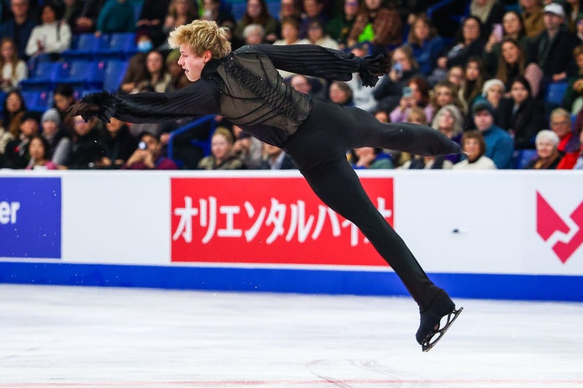 Nov 1, 2025; Saskatoon, SK, Canada; Ilia Malinin (USA) competes during men free skating during the 2025 Skate Canada International at SaskTel Centre. Mandatory Credit: Sergei Belski-Imagn Images