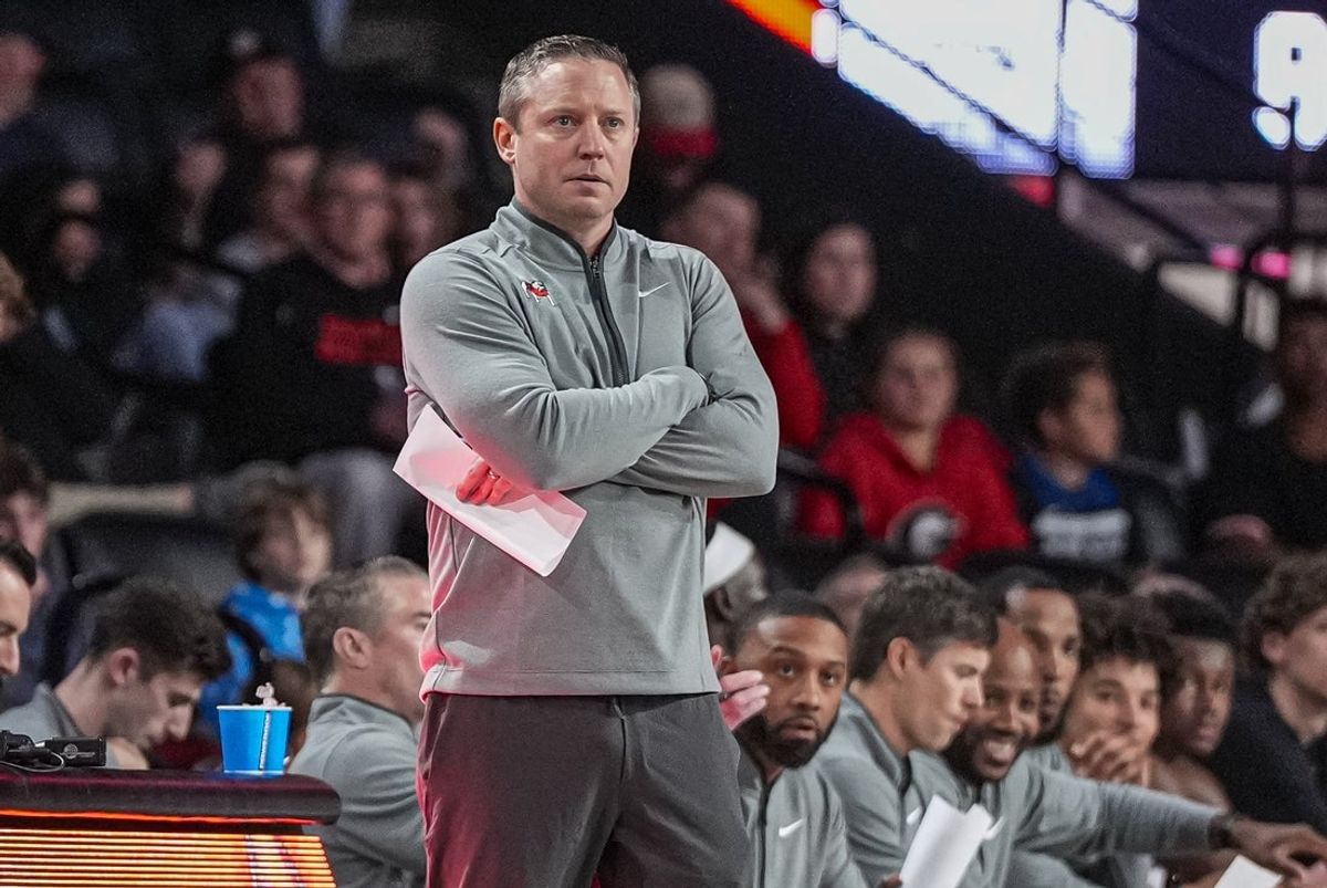 Nov 3, 2025; Athens, Georgia, USA; Georgia Bulldogs head coach Mike White on the sidelines during the game against the Bellarmine Knights during the second half at Stegeman Coliseum. Mandatory Credit: Dale Zanine-Imagn Images