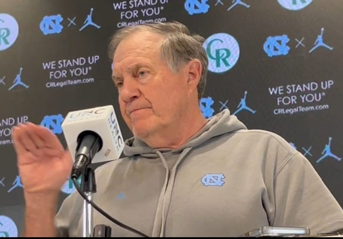 UNC football coach Bill Belichick during a press conference on Tuesday, Nov. 4, 2025 inside the Kenan Football Center.