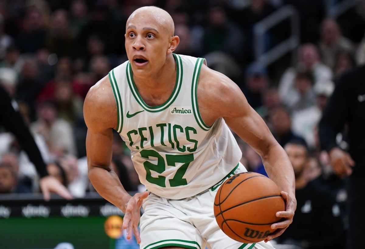 Nov 5, 2025; Boston, Massachusetts, USA; Boston Celtics guard Jordan Walsh (27) drives the ball against the Washington Wizards in the second half at TD Garden. Mandatory Credit: David Butler II-Imagn Images