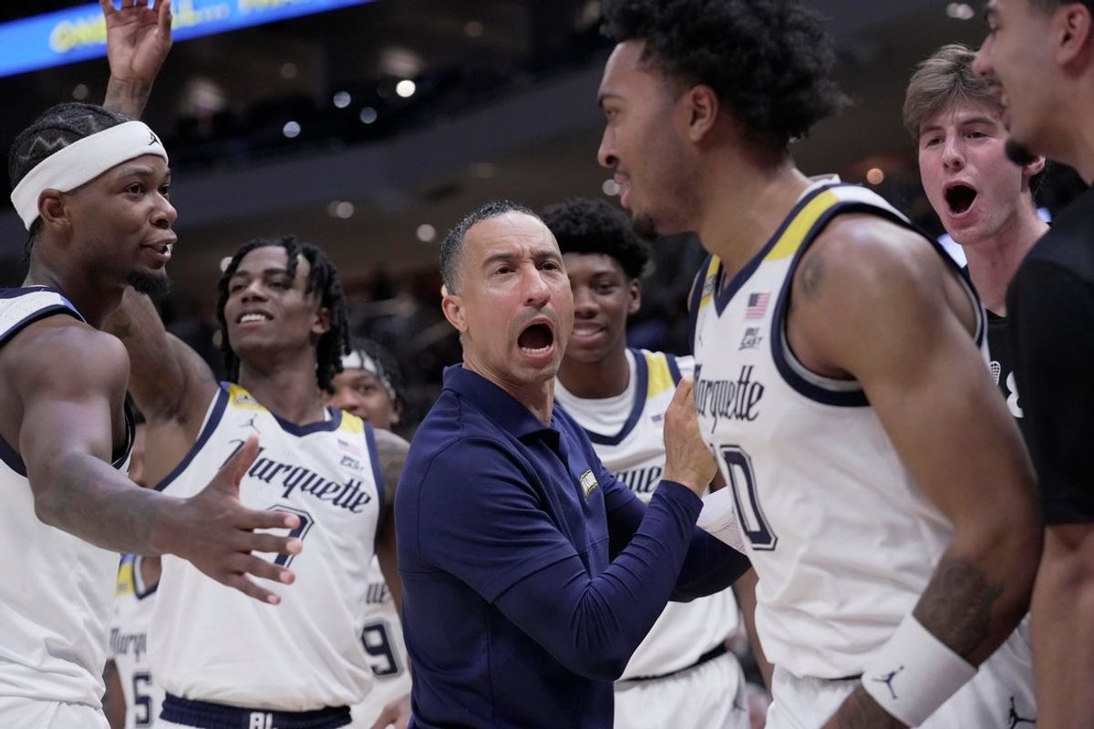 Marquette head coach Shaka Smart is shown during the second half of their game Wednesday, November 5, 2025 at Fiserv Forum in Milwaukee, Wisconsin. Marquette beat Southern 100-82.