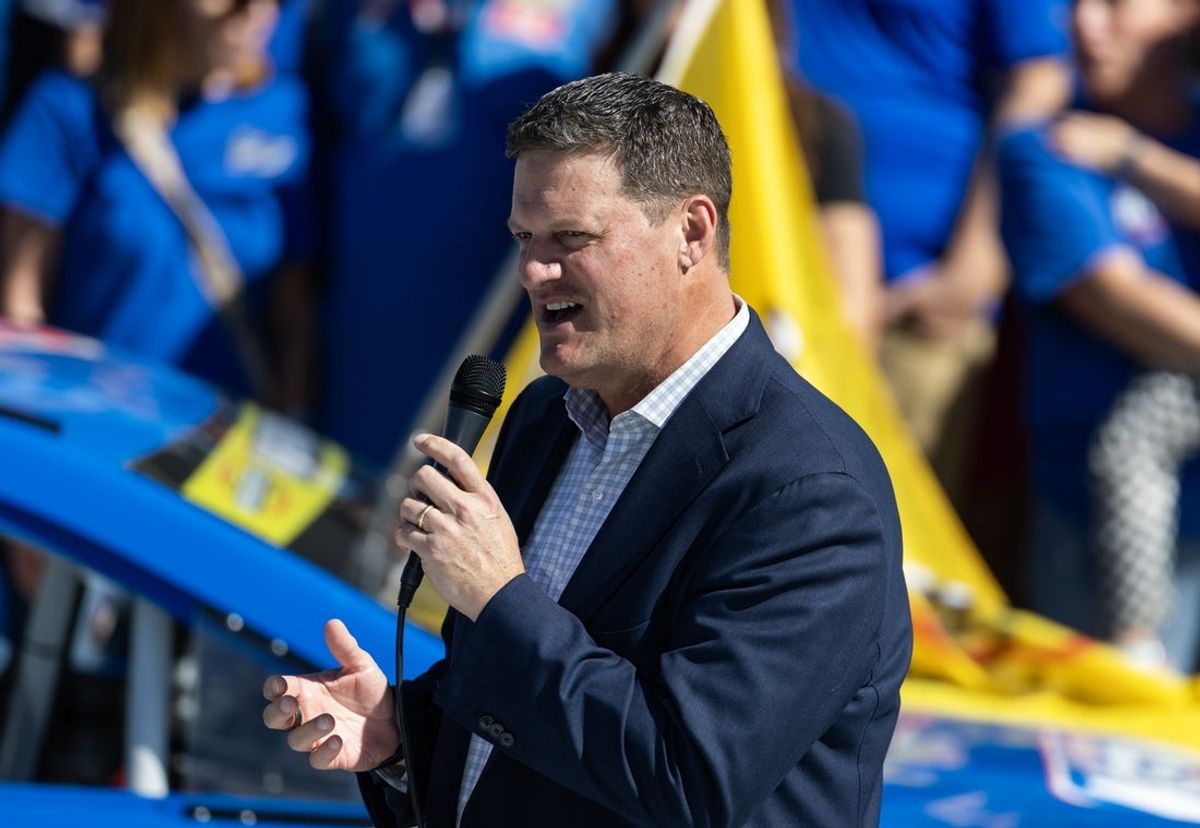 Nov 1, 2025; Avondale, Arizona, USA; NASCAR president Steve O'Donnell during the ARCA West Series Desert Diamond Casino 100 at Phoenix Raceway. Mandatory Credit: Mark J. Rebilas-Imagn Images