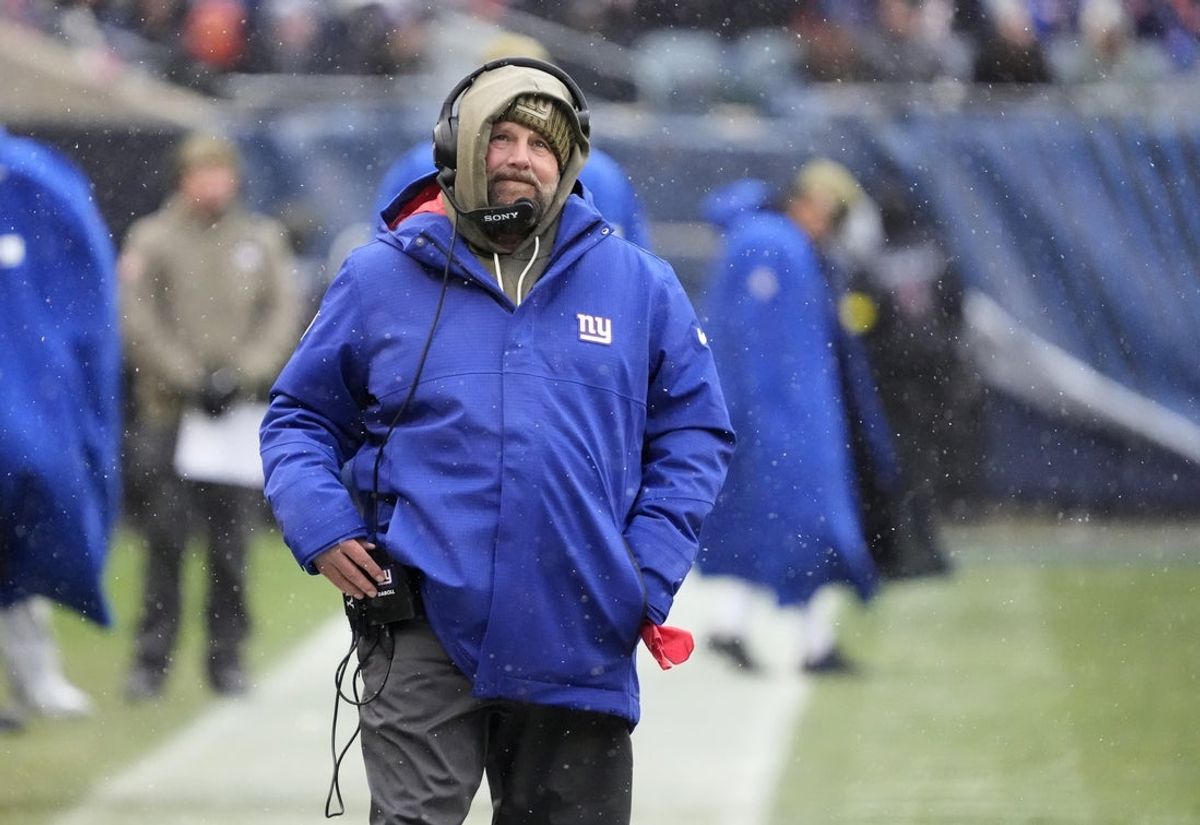 Nov 9, 2025; Chicago, Illinois, USA; New York Giants head coach Brian Daboll during the second half against the Chicago Bears at Soldier Field. Mandatory Credit: David Banks-Imagn Images
