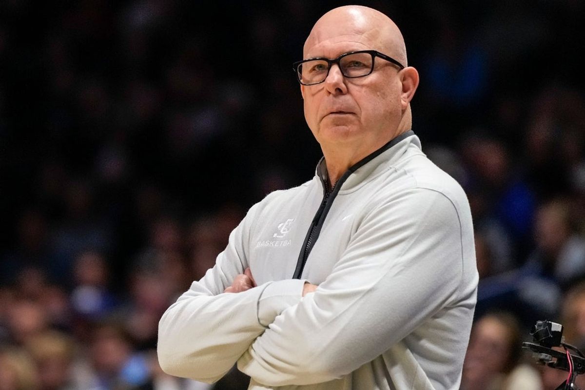 Santa Clara Broncos head coach Herb Sendek watches his defense in the first half of the NCAA Men’s Basketball game between the Xavier Musketeers and the Santa Clara Broncos at the Cintas Center in Cincinnati on Monday, Nov. 10, 2025.