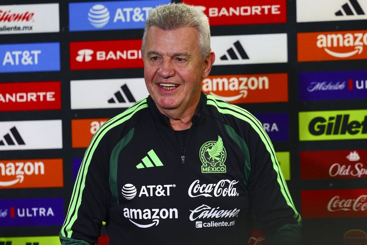 Nov 17, 2025; San Antonio, Texas, USA; Mexico Coach Javier Aguirre Onaindia speaks to the media ahead of his Mexican National Team match against Paraguay at the Alamodome. Mandatory Credit: Daniel Jefferson-Imagn Images