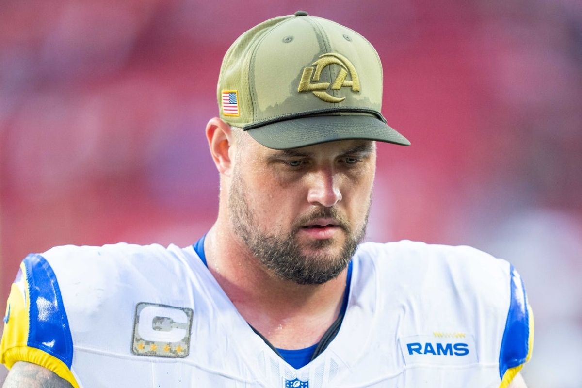 November 9, 2025; Santa Clara, California, USA; Los Angeles Rams offensive tackle Rob Havenstein (79) after the game against the San Francisco 49ers at Levi's Stadium. Mandatory Credit: Kyle Terada-Imagn Images