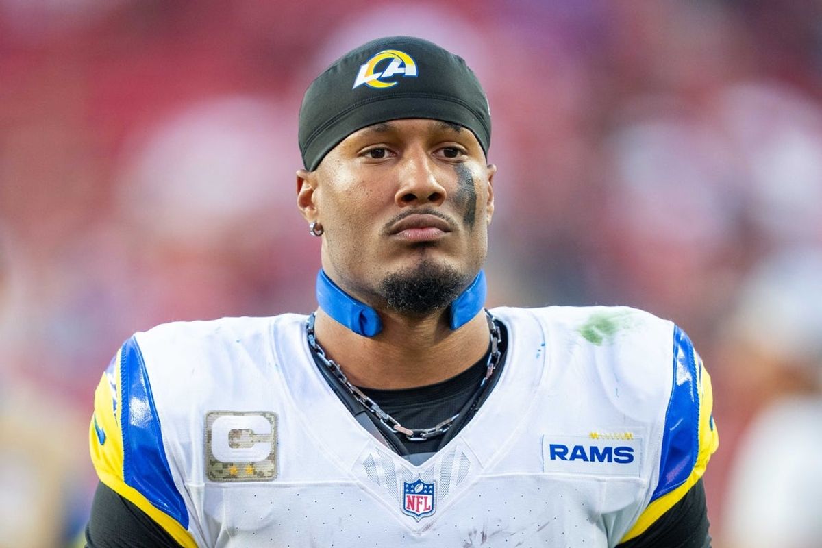 November 9, 2025; Santa Clara, California, USA; Los Angeles Rams safety Quentin Lake (37) after the game against the San Francisco 49ers at Levi's Stadium. Mandatory Credit: Kyle Terada-Imagn Images