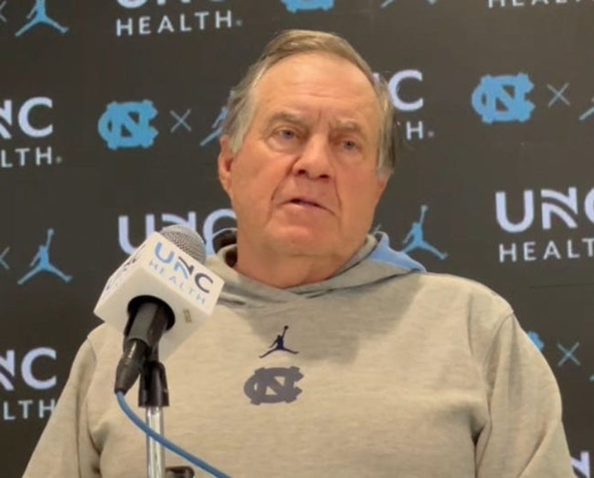 UNC coach Bill Belichick during a press conference on Nov. 19, 2025, inside the Kenan Football Center.