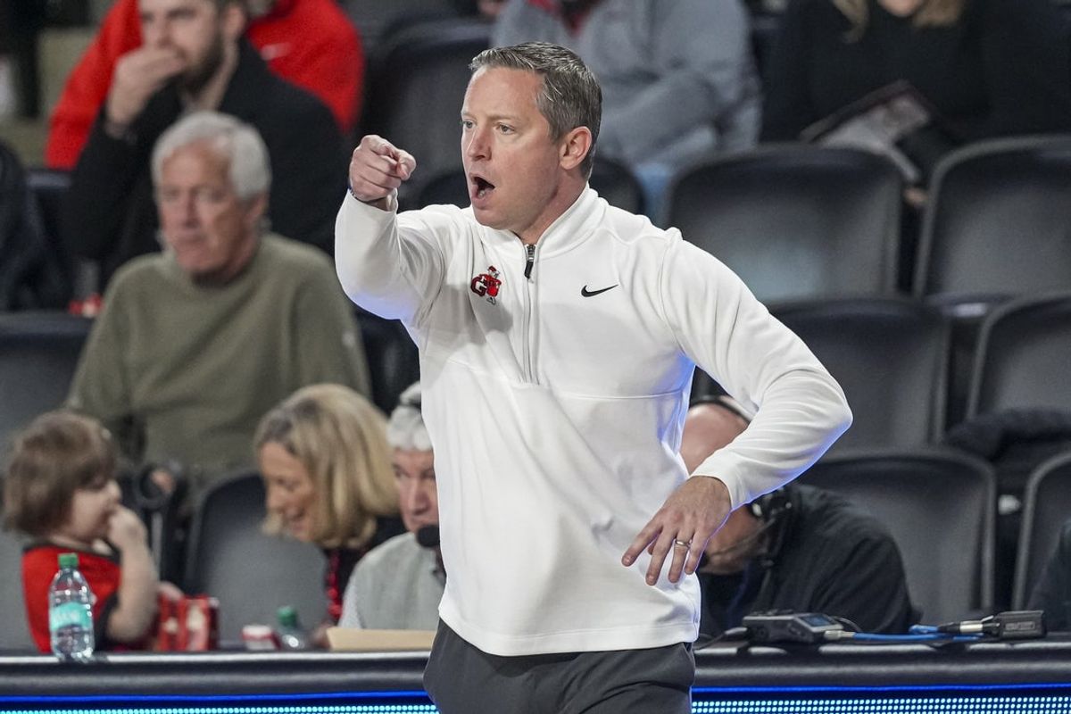 Nov 29, 2025; Athens, Georgia, USA; Georgia Bulldogs head coach Mike White shown on the sidelines during the game against the Tennessee Tech Golden Eagles at Stegeman Coliseum. Mandatory Credit: Dale Zanine-Imagn Images