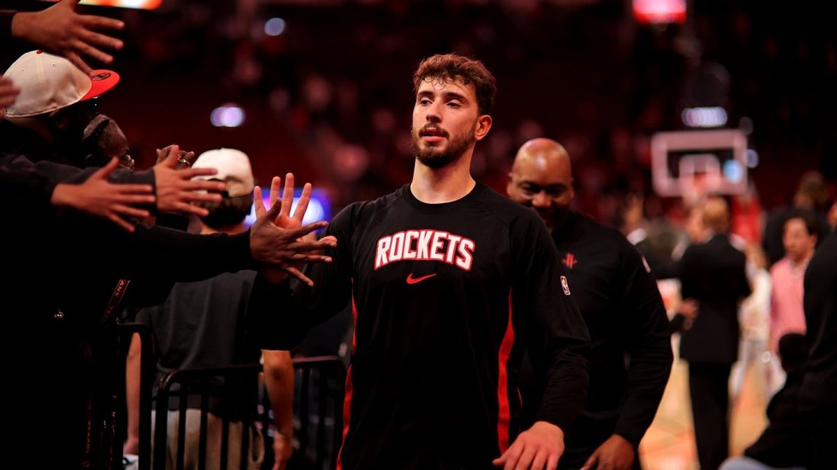 Dec 3, 2025; Houston, Texas, USA; Houston Rockets center Alperen Sengun (28) leaves the court following the game against the Sacramento Kings at Toyota Center. Mandatory Credit: Erik Williams-Imagn Images