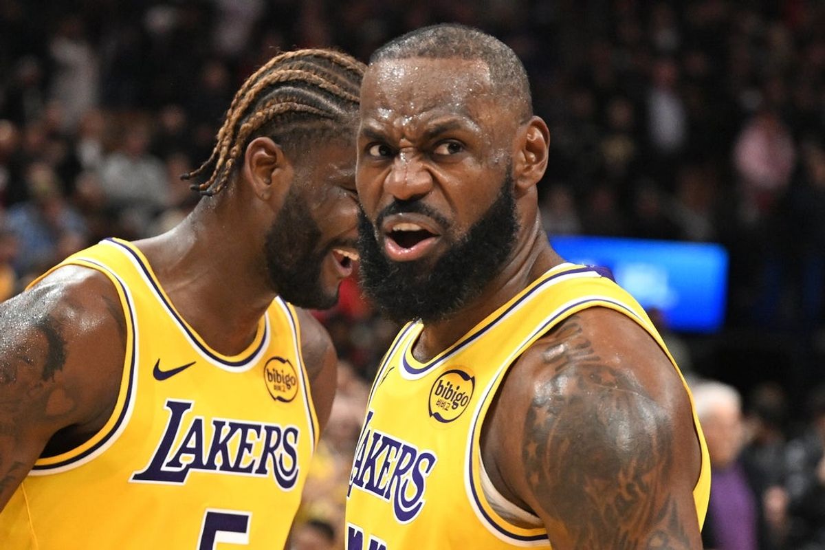 Dec 4, 2025; Toronto, Ontario, CAN; Los Angeles Lakers forward LeBron James (23) reacts after a win over the Toronto Raptors at Scotiabank Arena. Mandatory Credit: Dan Hamilton-Imagn Images