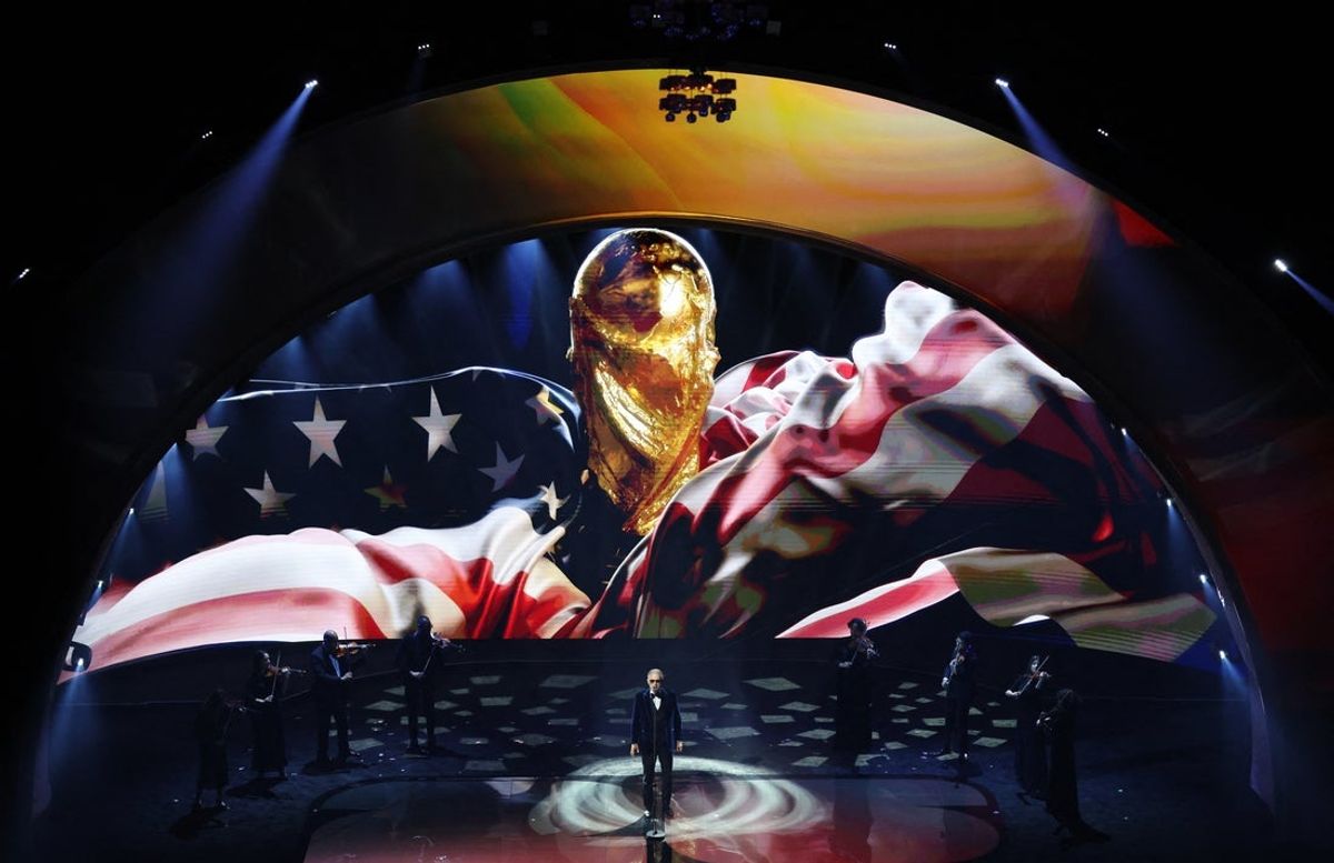 [US, Mexico & Canada customers only] Dec 5, 2025; Washington, District of Columbia, USA; Andrea Bocelli performs during the FIFA World Cup 2026 Final Draw at John F. Kennedy Center for the Performing Arts. Mandatory Credit: Carlos Barria-Reuters via Imagn Images