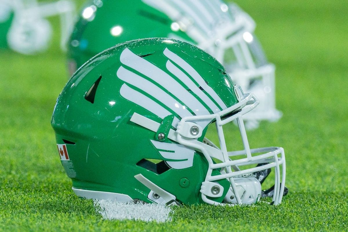 Dec 5, 2025; New Orleans, LA, USA;  Detailed view of the North Texas Mean Green helmet during warmups in the 2025 American Championship before the game between the Tulane Green Wave and the North Texas Mean Green at Yulman Stadium. Mandatory Credit: Stephen Lew-Imagn Images