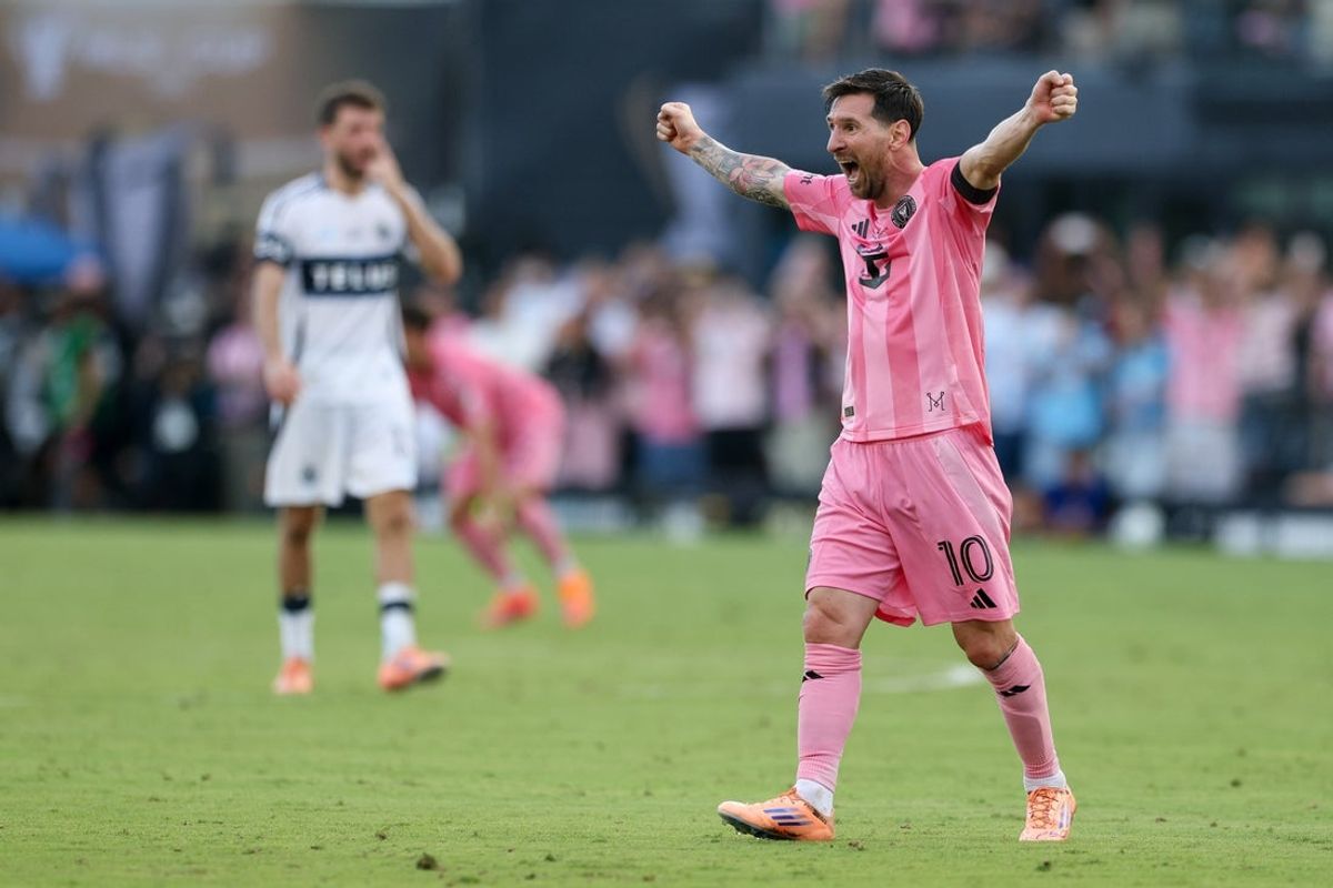 Dec 6, 2025; Fort Lauderdale, Florida, USA; Inter Miami forward Lionel Messi (10) celebrates after winning the 2025 MLS Cup against the Vancouver Whitecaps FC at Chase Stadium. Mandatory Credit: Nathan Ray Seebeck-Imagn Images