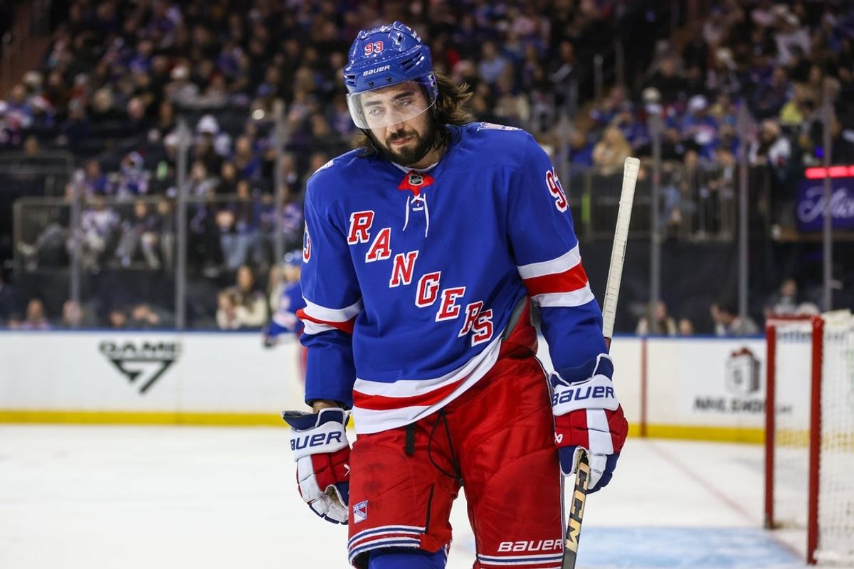 Dec 6, 2025; New York, New York, USA;  New York Rangers center Mika Zibanejad (93) at Madison Square Garden. Mandatory Credit: Wendell Cruz-Imagn Images