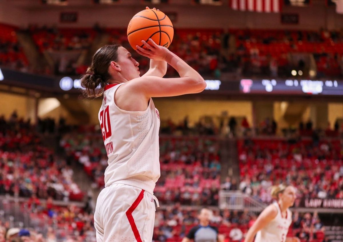 Texas Tech's Bailey Maupin attempts a 3-pointer against Jacksonville during a non-conference women's basketball game, Wednesday, Dec. 17, 2025, at United Supermarkets Arena.