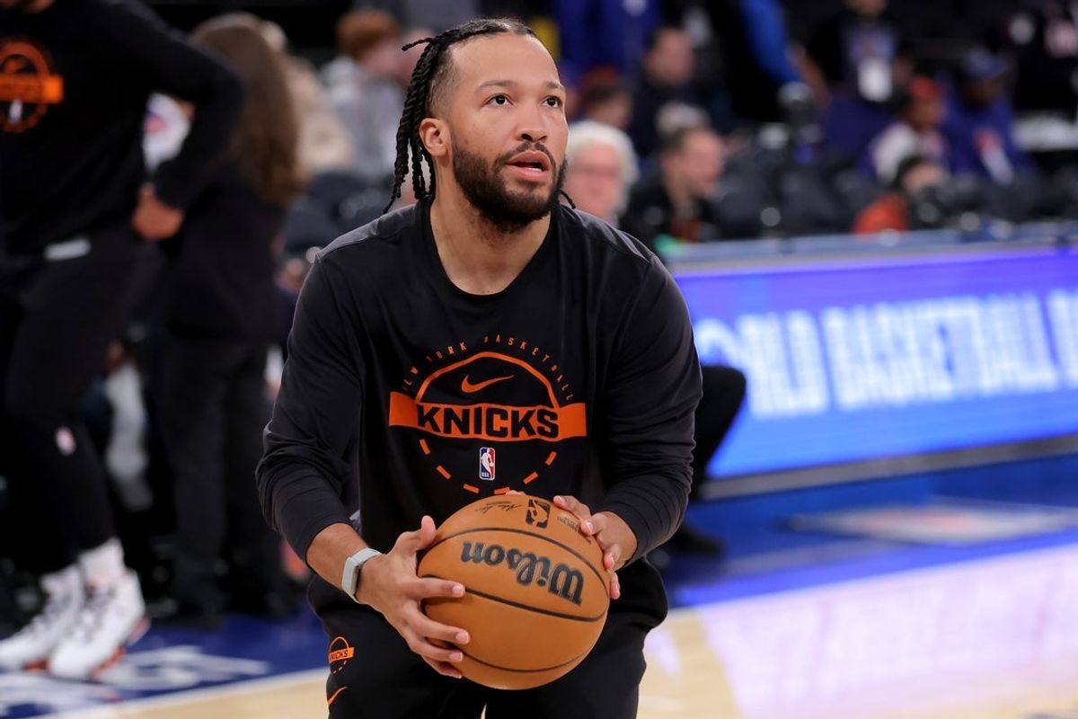 Dec 19, 2025; New York, New York, USA; New York Knicks guard Jalen Brunson (11) warms up before a game against Philadelphia 76ers at Madison Square Garden. Mandatory Credit: Brad Penner-Imagn Images
