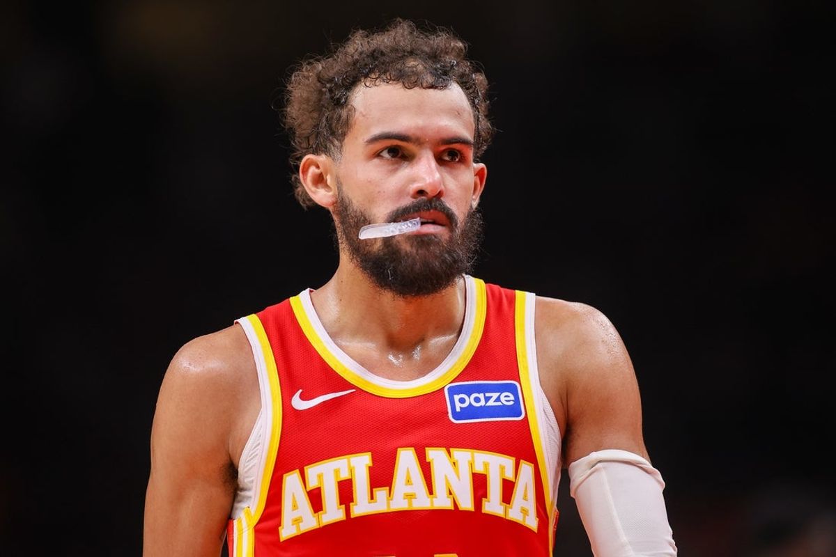 Dec 27, 2025; Atlanta, Georgia, USA; Atlanta Hawks guard Trae Young (11) in action against the New York Knicks in the third quarter at State Farm Arena. Mandatory Credit: Brett Davis-Imagn Images