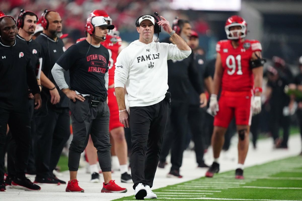Utah elevated Morgan Scalley to head coach after he led the Utes to a win in the Las Vegas Bowl in December. Mandatory Credit: Kirby Lee-Imagn Images