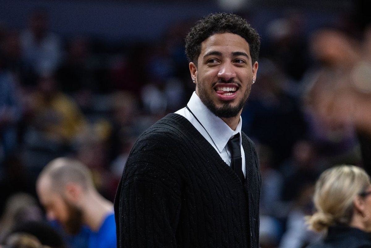 Dec 31, 2025; Indianapolis, Indiana, USA;  Indiana Pacers guard Tyrese Haliburton (0) in the second half against the Orlando Magic at Gainbridge Fieldhouse. Mandatory Credit: Trevor Ruszkowski-Imagn Images