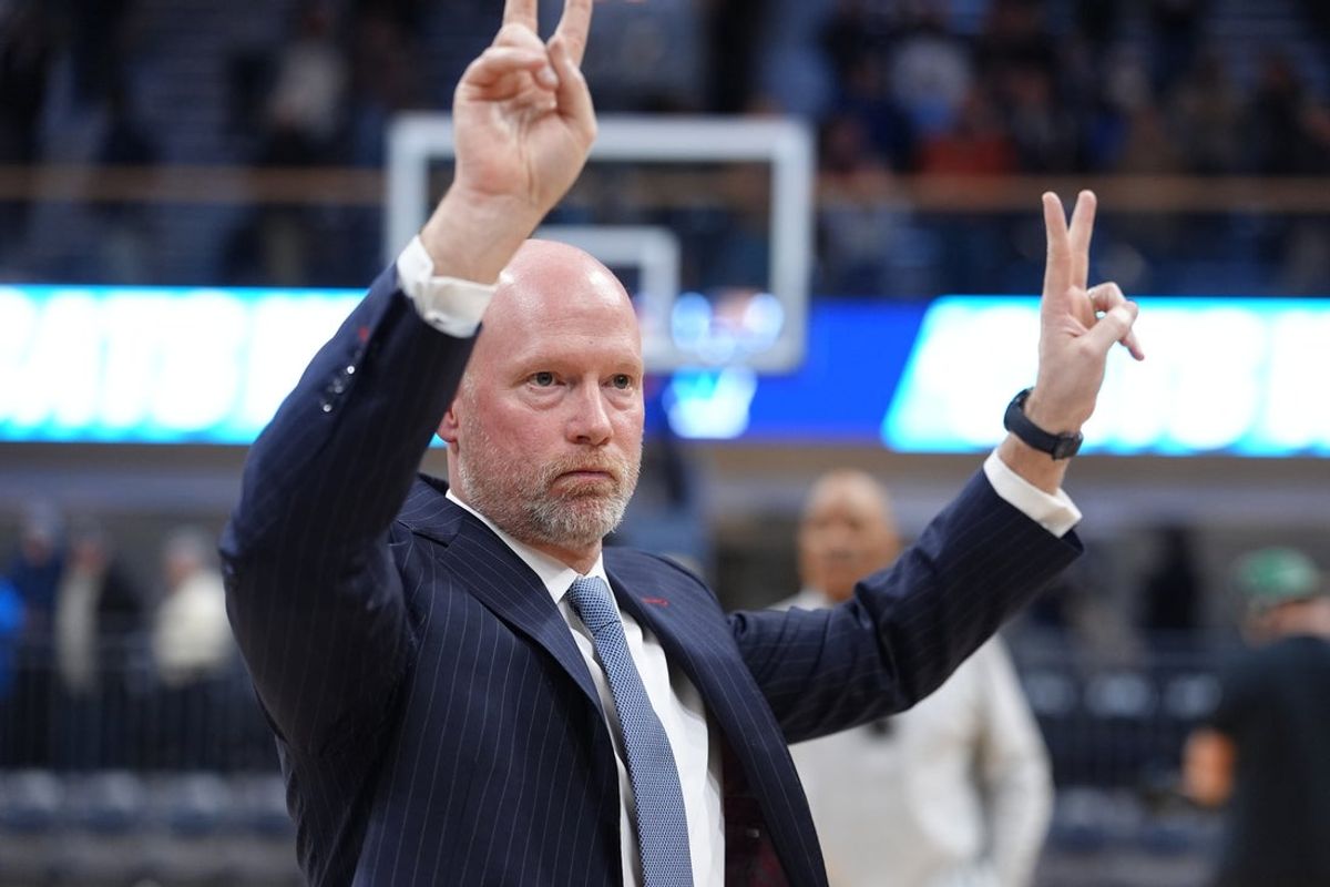 Dec 31, 2025; Villanova, Pennsylvania, USA; Villanova Wildcats head coach Kevin Willard reacts after the game against the DePaul Blue Demons at William B. Finneran Pavilion. Mandatory Credit: Kyle Ross-Imagn Images