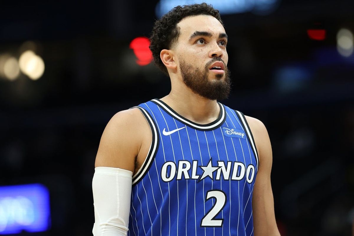 Jan 6, 2026; Washington, District of Columbia, USA; Orlando Magic guard Tyus Jones (2) looks on during the first half against the Washington Wizards at Capital One Arena. Mandatory Credit: Daniel Kucin Jr.-Imagn Images