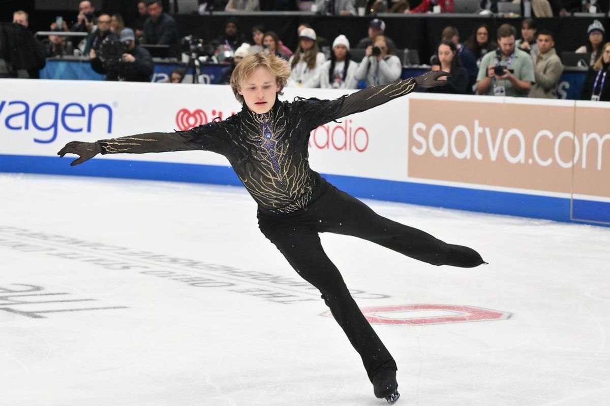Jan 10, 2026; St. Louis, Missouri, UNITED STATES; Ilia Malinin competes in the men's free skate during the 2026 U.S. Figure Skating Championships at Enterprise Center. Mandatory Credit: Jeff Curry-Imagn Images