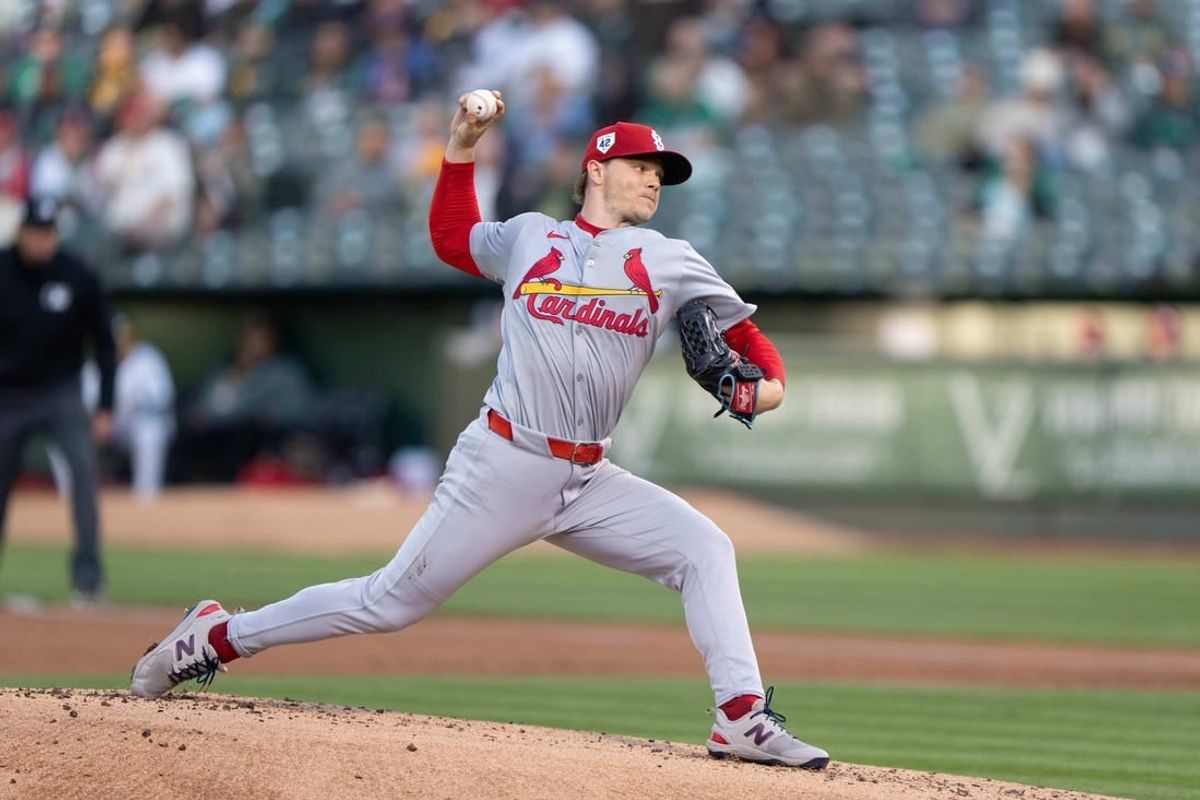 Apr 15, 2024; Oakland, California, USA;  St. Louis Cardinals pitcher Sonny Gray (54) pitches during the first inning against the Oakland Athletics at Oakland-Alameda County Coliseum.